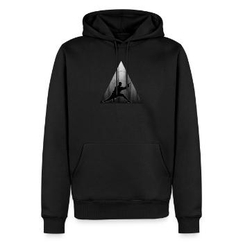 Shaolin - Männer Premium Bio Hoodie - Schwarz - Vorne - Nico (187cm)