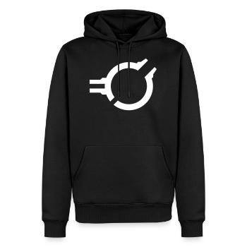 SciFi Circle C - Men’s Premium Organic Hoodie - black - Front - Nico (187cm)