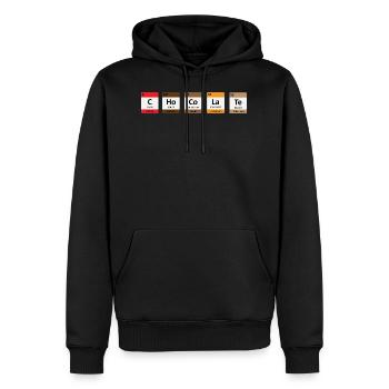 Chocolat - Sweat à capuche Premium bio Homme - noir - Devant - Nico (187cm)