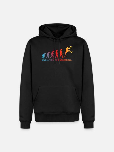 Evolution of Basket Gradient - Men’s Premium Organic Hoodie - black