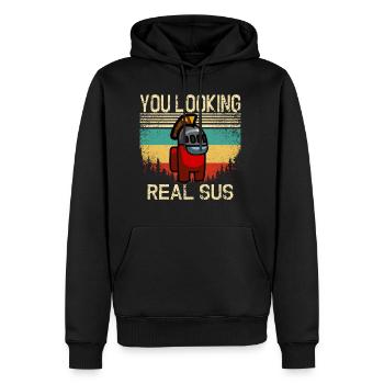 Du siehst echt aus Sus - Männer Premium Bio Hoodie - Schwarz - Vorne - Nico (187cm)
