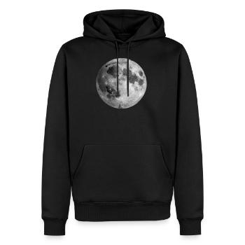 lune - Sweat à capuche Premium bio Homme - noir - Devant - Nico (187cm)