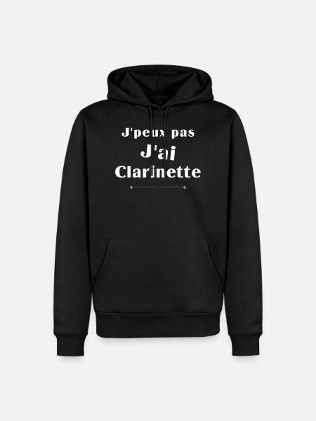 j'peux pas j'ai clarinette - Sweat à capuche Premium bio Homme - noir