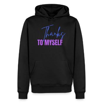 Zitat - Männer Premium Bio Hoodie - Schwarz - Vorne - Nico (187cm)