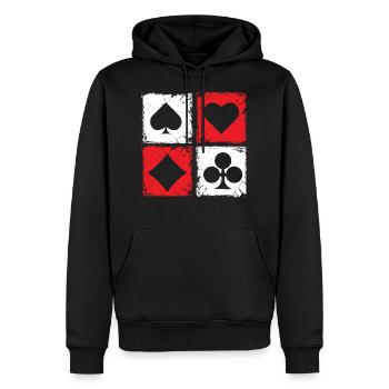 Pinochle card suits symbols retro squares - - Men’s Premium Organic Hoodie - black - Front - Nico (187cm)