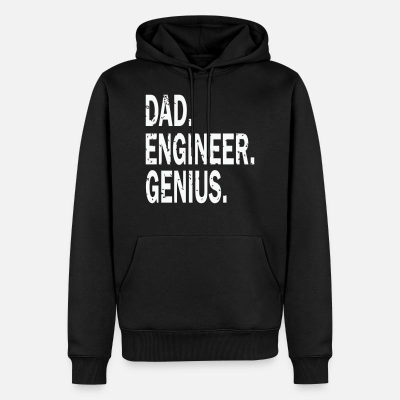 Dad Engineer Genius - Männer Premium Bio Hoodie - Schwarz