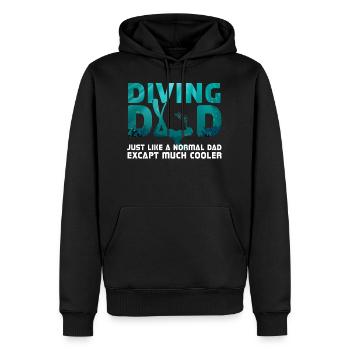 Papa Dad Taucher Geschenk Geburtstag Sprüche - Männer Premium Bio Hoodie - Schwarz - Vorne - Nico (187cm)