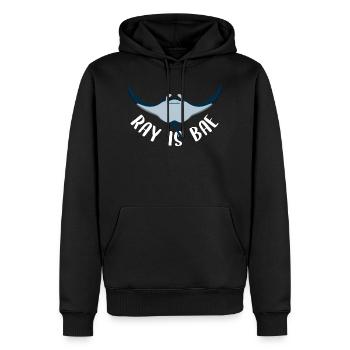Rae est Bae - Sweat à capuche Premium bio Homme - noir - Devant - Nico (187cm)