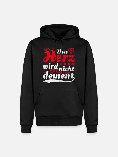 Das Herz wird nicht dement - Männer Premium Bio Hoodie - Schwarz