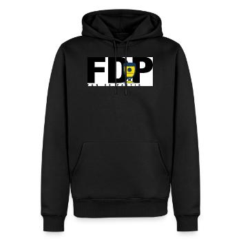 fdp pastis - Sweat à capuche Premium bio Homme - noir - Devant - Nico (187cm)