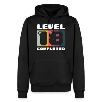 Level 18 complete 18th birthday 2003 - Men’s Premium Organic Hoodie - black - Front - Nico (187cm)