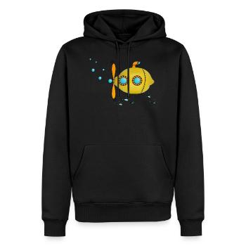 Sous-marin au citron - Sweat à capuche Premium bio Homme - noir - Devant - Nico (187cm)