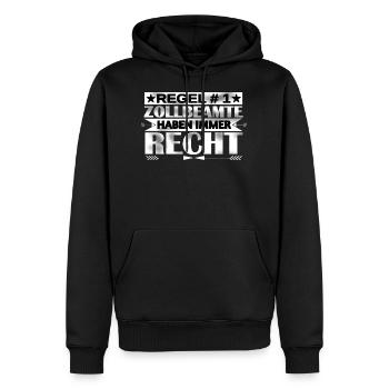 Zollbeamte haben immer recht - Männer Premium Bio Hoodie - Schwarz - Vorne - Nico (187cm)