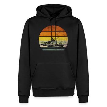 Retro Vintage Kajakfischen - Männer Premium Bio Hoodie - Schwarz - Vorne - Nico (187cm)