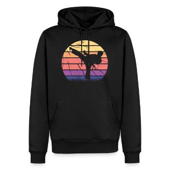 Artiste martial karaté arts martiaux arts martiaux - Sweat à capuche Premium bio Homme - noir - Devant - Nico (187cm)