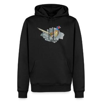 Fasan mit Buntstift - Männer Premium Bio Hoodie - Schwarz - Vorne - Nico (187cm)