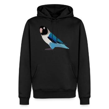 Perroquet noir bleu - Sweat à capuche Premium bio Homme - noir - Devant - Nico (187cm)