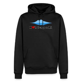 J'adore Naples et le Vésuve - Sweat à capuche Premium bio Homme - noir - Devant - Nico (187cm)