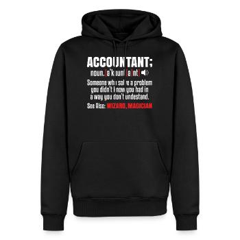 Buchhalter Wörterbuch Lustiger Buchhalter-spruch - Männer Premium Bio Hoodie - Schwarz - Vorne - Nico (187cm)