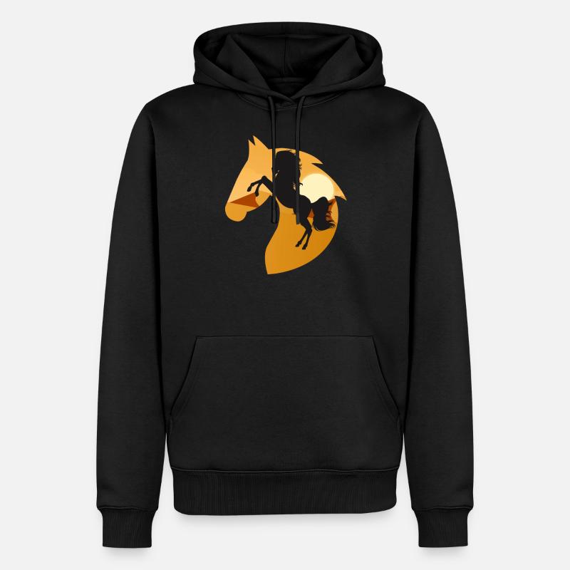 cheval noir de desert - Sweat à capuche Premium bio Homme - noir