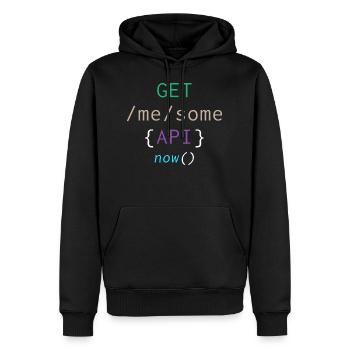 Cadeau informatique de programmation API disant - Sweat à capuche Premium bio Homme - noir - Devant - Nico (187cm)