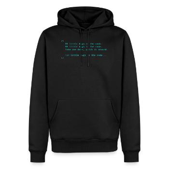 Bugs code programmation informatique cadeau disant - Sweat à capuche Premium bio Homme - noir - Devant - Nico (187cm)
