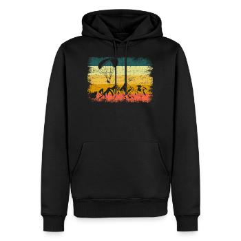 Parapente Parapente Retro Vintage Paraglider - Sweat à capuche Premium bio Homme - noir - Devant - Nico (187cm)