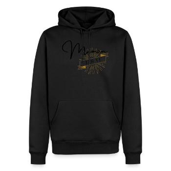 Maman louve - Sweat à capuche Premium bio Homme - noir - Devant - Nico (187cm)