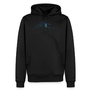 Welle gezeichnet - Männer Premium Bio Hoodie - Schwarz - Vorne - Nico (187cm)