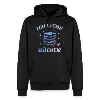 Ich Liebe Bücher | Die Tut Nix Die Will Nur Bücher - Männer Premium Bio Hoodie - Schwarz - Vorne - Nico (187cm)