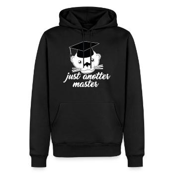 Just anotter Master jeu de mots drôle - Sweat à capuche Premium bio Homme - noir - Devant - Nico (187cm)