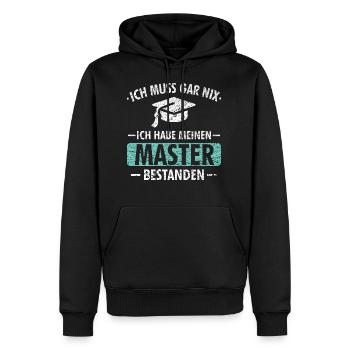 Master Studium Prüfung Abschluss Geschenk - Männer Premium Bio Hoodie - Schwarz - Vorne - Nico (187cm)