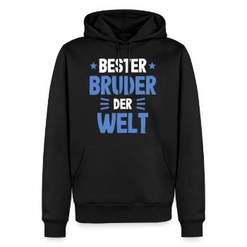 Le meilleur Frère Du Monde Idée de cadeau - Sweat à capuche Premium bio Homme - noir - Devant - Nico (187cm)