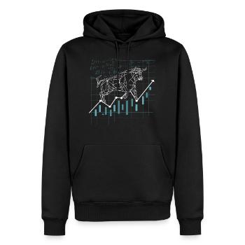 aktien Bullish Stock trader Geschenk Gift - Männer Premium Bio Hoodie - Schwarz - Vorne - Nico (187cm)