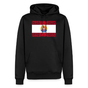 Drapeau Tahiti - Sweat à capuche Premium bio Homme - noir - Devant - Nico (187cm)