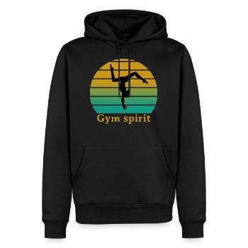 Gym spirit - Sweat à capuche Premium bio Homme - noir - Devant - Nico (187cm)
