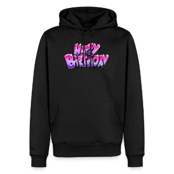 Graffiti Happy Birthday - Sweat à capuche Premium bio Homme - noir - Devant - Nico (187cm)