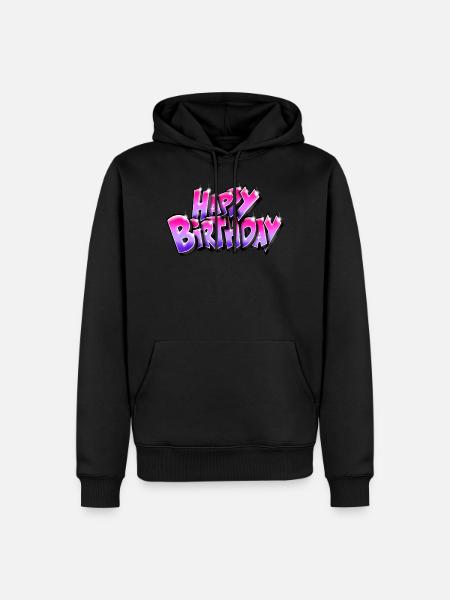 Graffiti Happy Birthday - Sweat à capuche Premium bio Homme - noir