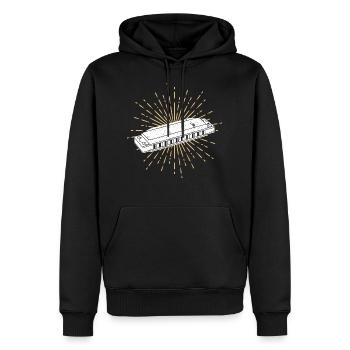 Harmonica Lover Harmonica Gift Mus - Men’s Premium Organic Hoodie - black - Front - Nico (187cm)