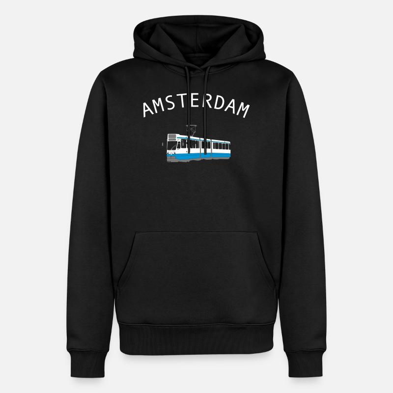 Amsterdam - Männer Premium Bio Hoodie - Schwarz