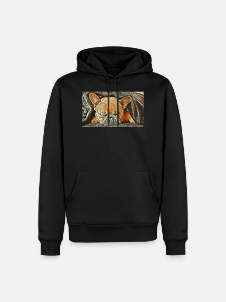Französische Bulldoge - Männer Premium Bio Hoodie - Schwarz