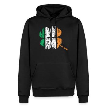 Irlande drapeau irlandais grunge used look trèfle - Sweat à capuche Premium bio Homme - noir - Devant - Nico (187cm)