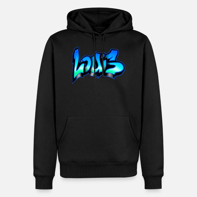 Louis Graffiti Name For print - Männer Premium Bio Hoodie - Schwarz
