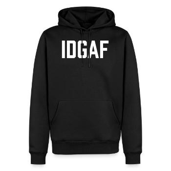 IDGAF | I Don't Give a F**k - Men’s Premium Organic Hoodie - black - Front - Nico (187cm)
