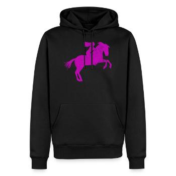 Rider Spring horse | Riding | Pink - Men’s Premium Organic Hoodie - black - Front - Nico (187cm)