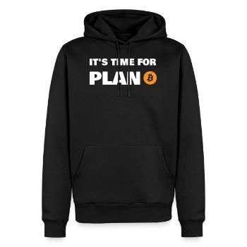 Il est temps pour plan B Bitcoin Crypto BTC - Sweat à capuche Premium bio Homme - noir - Devant - Nico (187cm)