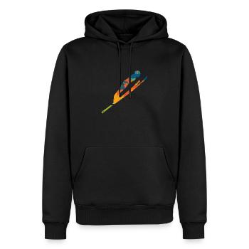 Skispringen Skispringer Skisprung Skisprungschanze - Männer Premium Bio Hoodie - Schwarz - Vorne - Nico (187cm)