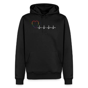 LGBT puls Cadeau Sentence Pride Droits - Sweat à capuche Premium bio Homme - noir - Devant - Nico (187cm)