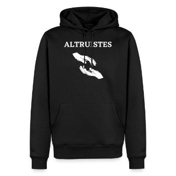ALTRUISTEN - Männer Premium Bio Hoodie - Schwarz - Vorne - Nico (187cm)