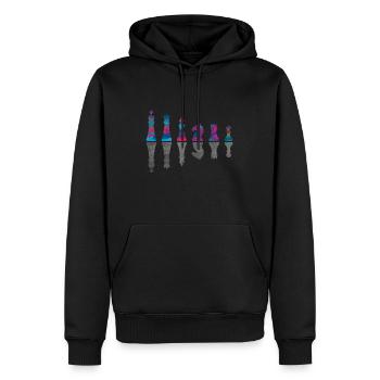 Les pièces d’échecs Jeu d’échecs - Sweat à capuche Premium bio Homme - noir - Devant - Nico (187cm)